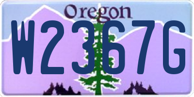 OR license plate W2367G