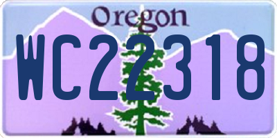 OR license plate WC22318