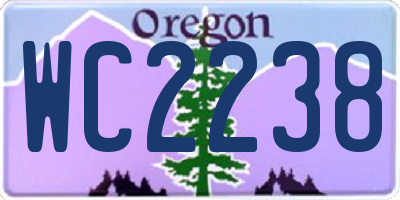 OR license plate WC2238