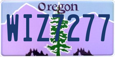 OR license plate WIZ7277