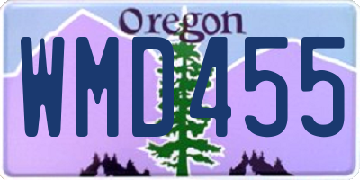 OR license plate WMD455