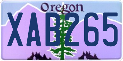 OR license plate XAB265