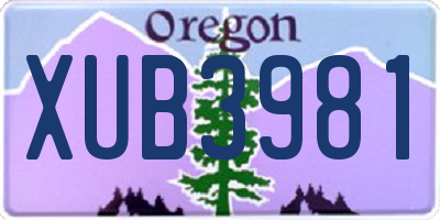 OR license plate XUB3981