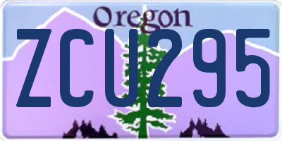 OR license plate ZCU295