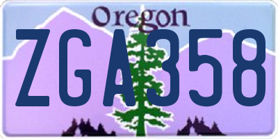 OR license plate ZGA358