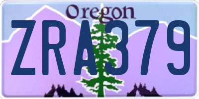 OR license plate ZRA379