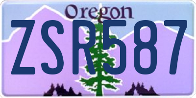 OR license plate ZSR587