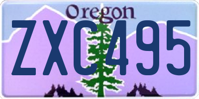 OR license plate ZXC495