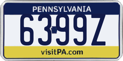 PA license plate 6399Z