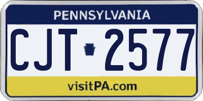 PA license plate CJT2577