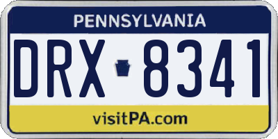 PA license plate DRX8341