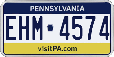 PA license plate EHM4574