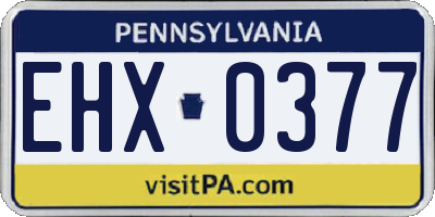 PA license plate EHX0377