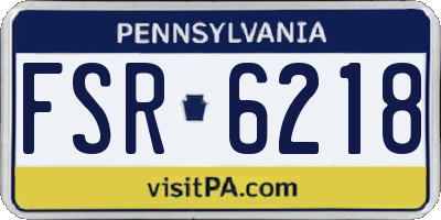 PA license plate FSR6218