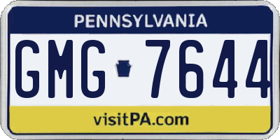 PA license plate GMG7644