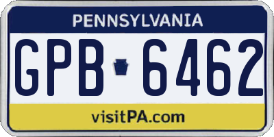 PA license plate GPB6462