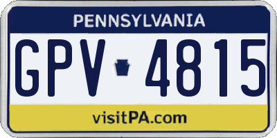 PA license plate GPV4815