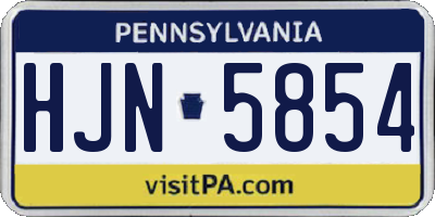 PA license plate HJN5854