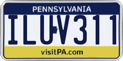 PA license plate ILUV311