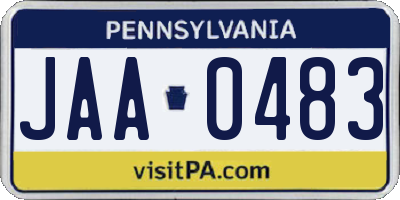 PA license plate JAA0483