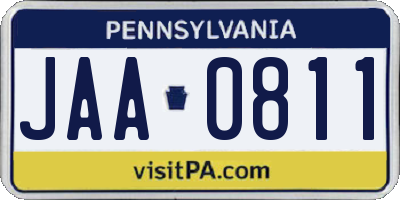 PA license plate JAA0811