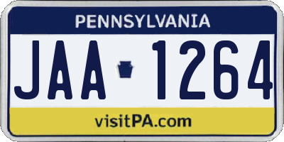 PA license plate JAA1264