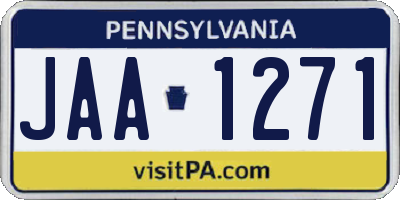 PA license plate JAA1271