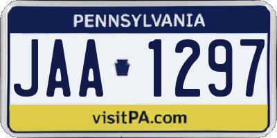 PA license plate JAA1297