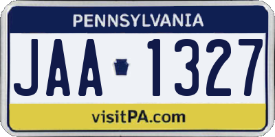 PA license plate JAA1327
