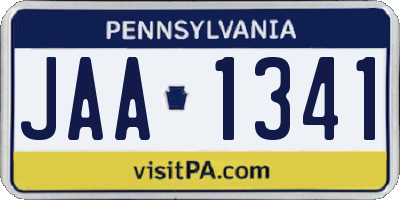 PA license plate JAA1341