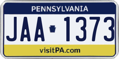 PA license plate JAA1373