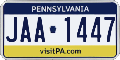 PA license plate JAA1447