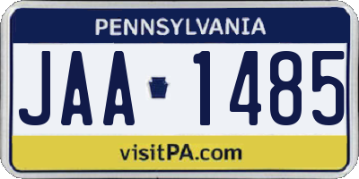 PA license plate JAA1485