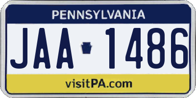 PA license plate JAA1486