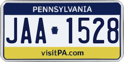 PA license plate JAA1528