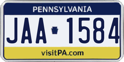 PA license plate JAA1584