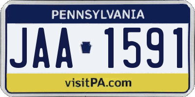 PA license plate JAA1591