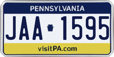 PA license plate JAA1595