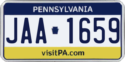 PA license plate JAA1659