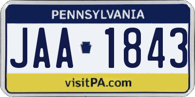 PA license plate JAA1843