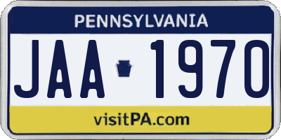 PA license plate JAA1970