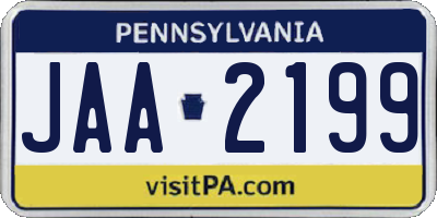 PA license plate JAA2199