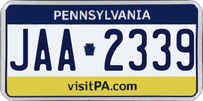 PA license plate JAA2339