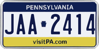 PA license plate JAA2414