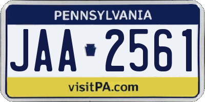 PA license plate JAA2561