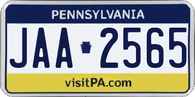 PA license plate JAA2565