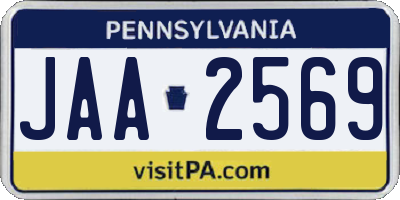 PA license plate JAA2569