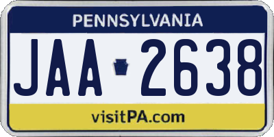PA license plate JAA2638