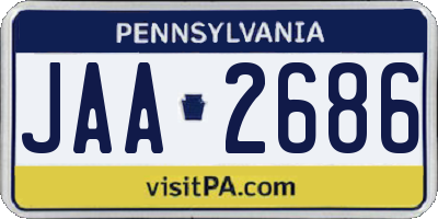 PA license plate JAA2686