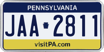 PA license plate JAA2811